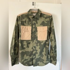 Free Assembly Camo Long Sleeve Button Down Boyfriend XS Shirt